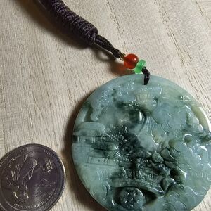 Jade Pendant with Beaded Cord